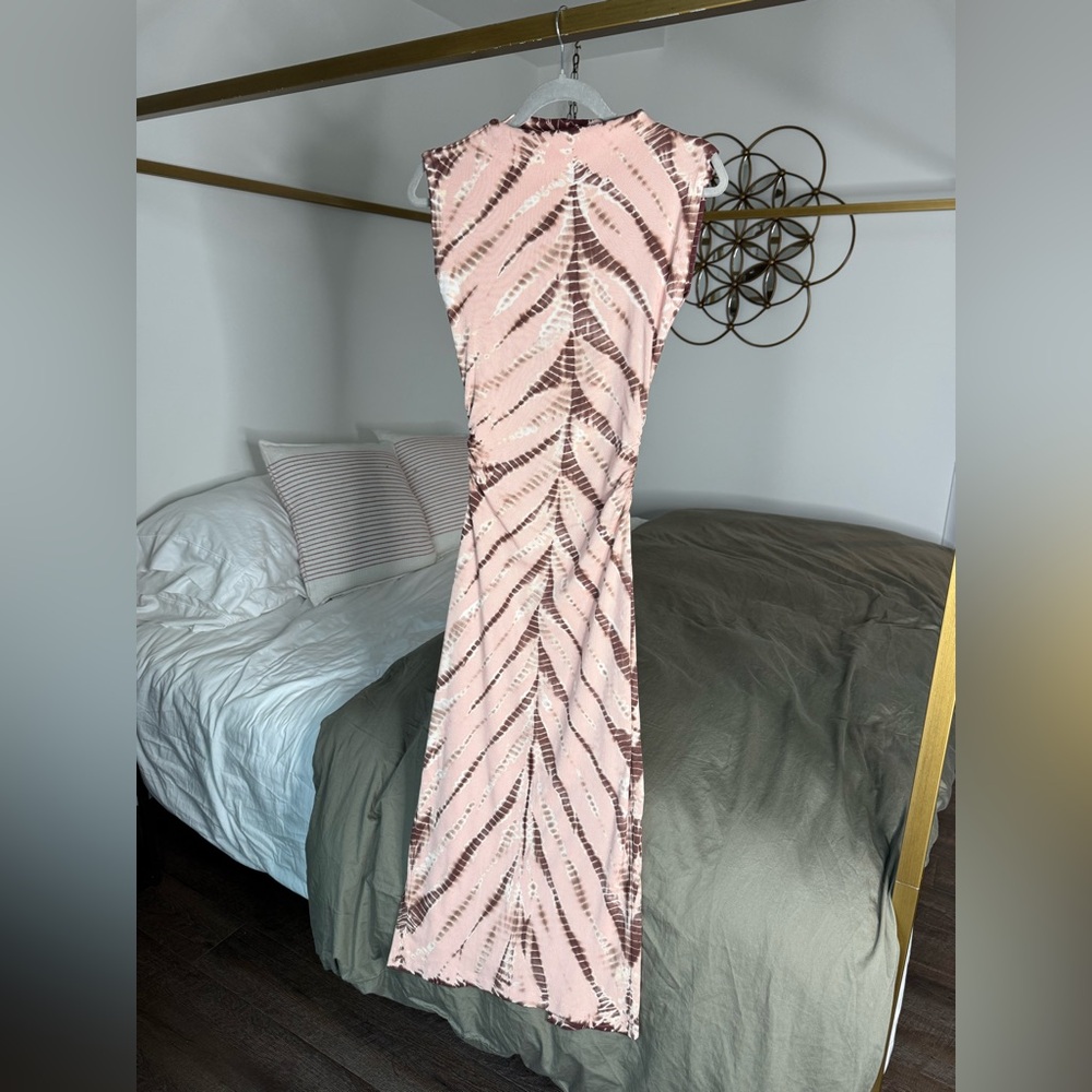 Young Fabulous & Broke Ribbed Cotton Dress Pink Tie Dye M NWOT Coastal Cowgirl